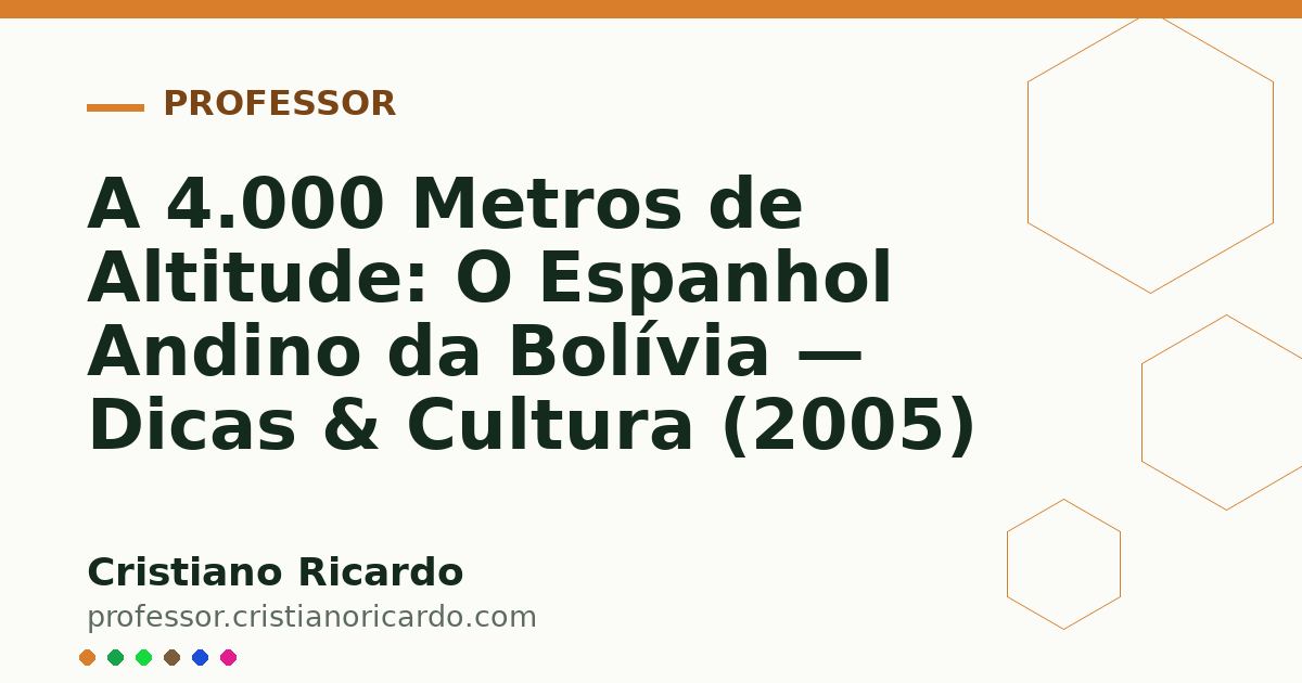 Card OG automático: A 4.000 Metros de Altitude: O Espanhol Andino da Bolívia — Dicas & Cultura (2005)