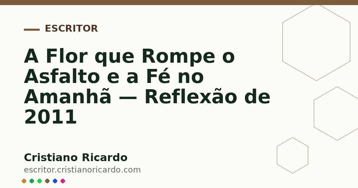 Card OG automático: A Flor que Rompe o Asfalto e a Fé no Amanhã — Reflexão de 2011