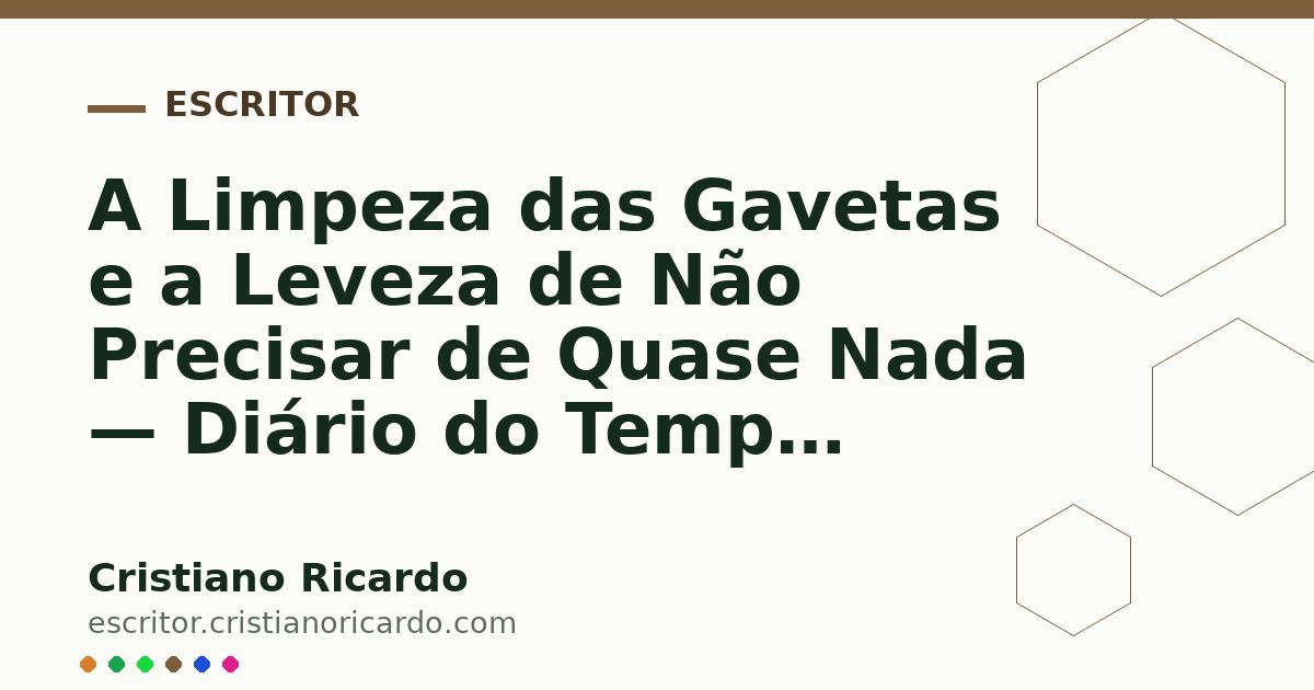 Card OG automático: A Limpeza das Gavetas e a Leveza de Não Precisar de Quase Nada — Diário do Tempo (2013)