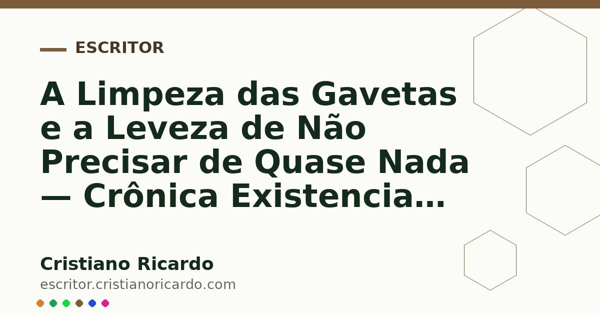 Card OG automático: A Limpeza das Gavetas e a Leveza de Não Precisar de Quase Nada — Crônica Existencial (2014)