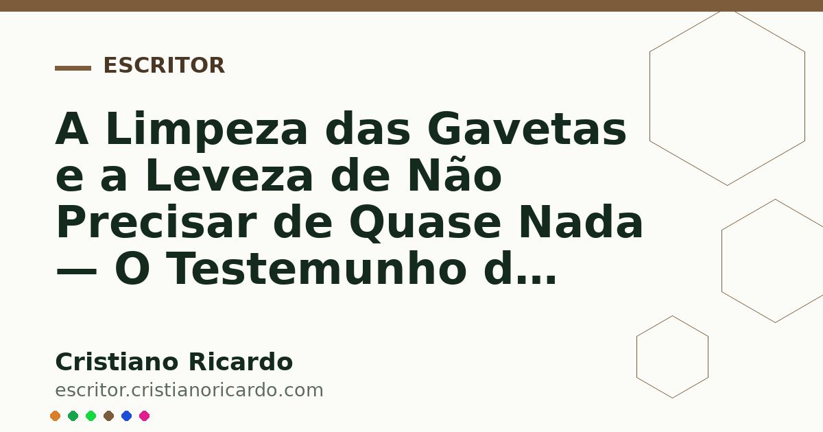 Card OG automático: A Limpeza das Gavetas e a Leveza de Não Precisar de Quase Nada — O Testemunho do Tempo (2016)