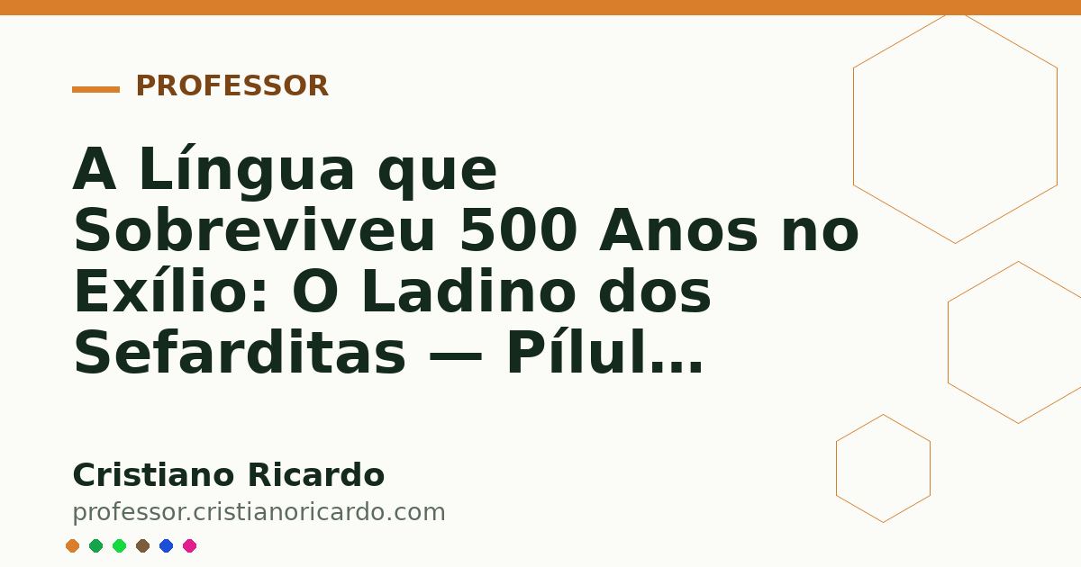 Card OG automático: A Língua que Sobreviveu 500 Anos no Exílio: O Ladino dos Sefarditas — Pílula Cultural (2009)
