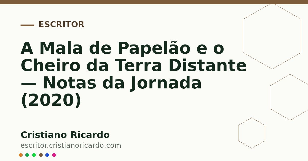 Card OG automático: A Mala de Papelão e o Cheiro da Terra Distante — Notas da Jornada (2020)