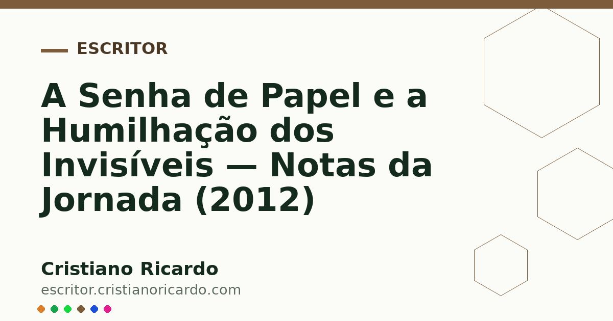 Card OG automático: A Senha de Papel e a Humilhação dos Invisíveis — Notas da Jornada (2012)
