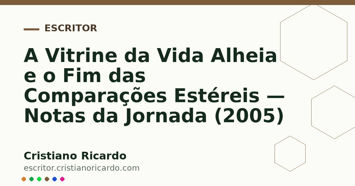 Card OG automático: A Vitrine da Vida Alheia e o Fim das Comparações Estéreis — Notas da Jornada (2005)