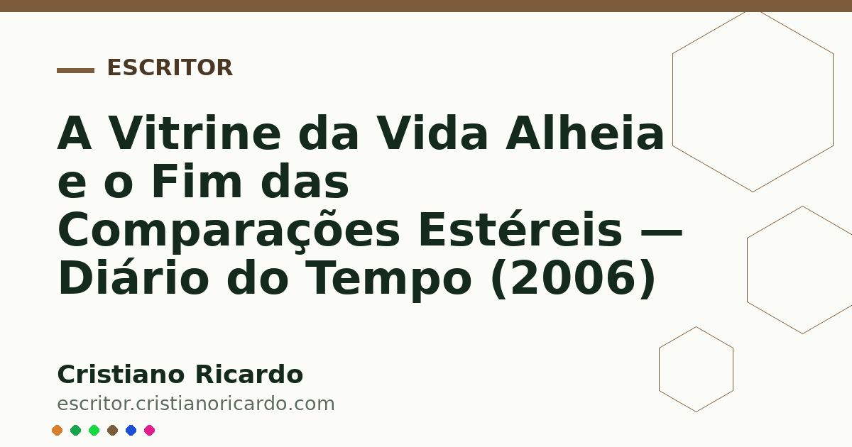 Card OG automático: A Vitrine da Vida Alheia e o Fim das Comparações Estéreis — Diário do Tempo (2006)