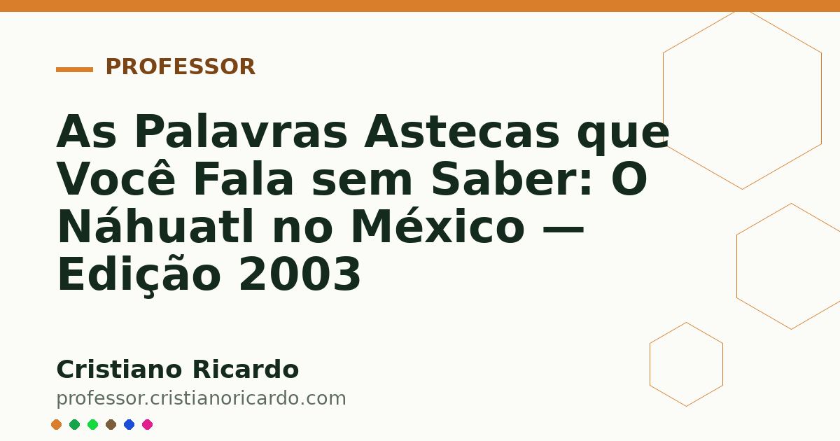 Card OG automático: As Palavras Astecas que Você Fala sem Saber: O Náhuatl no México — Edição 2003