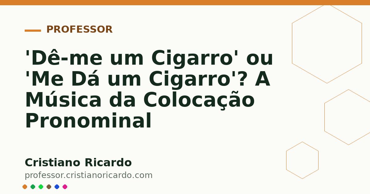 Card OG automático: 'Dê-me um Cigarro' ou 'Me Dá um Cigarro'? A Música da Colocação Pronominal