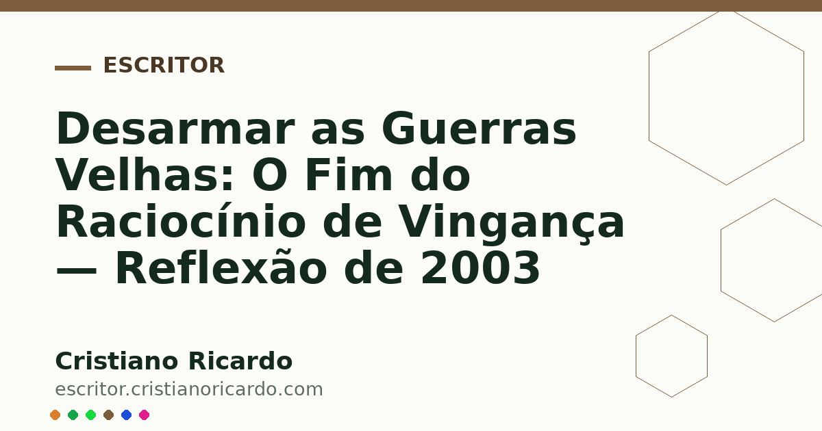 Card OG automático: Desarmar as Guerras Velhas: O Fim do Raciocínio de Vingança — Reflexão de 2003