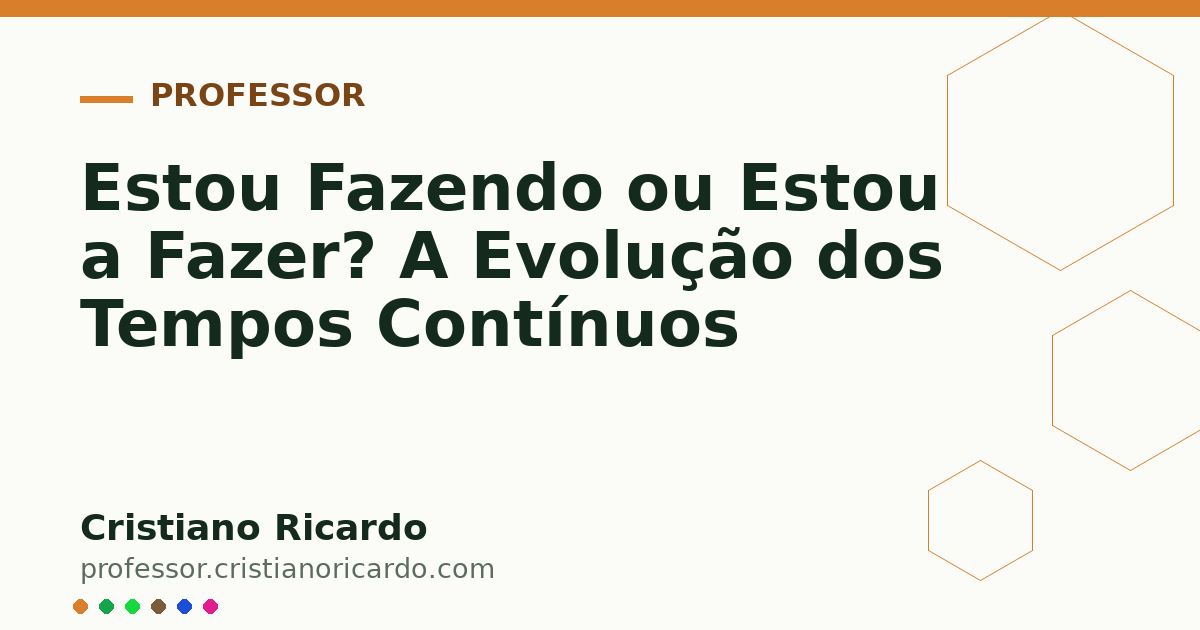 Card OG automático: Estou Fazendo ou Estou a Fazer? A Evolução dos Tempos Contínuos