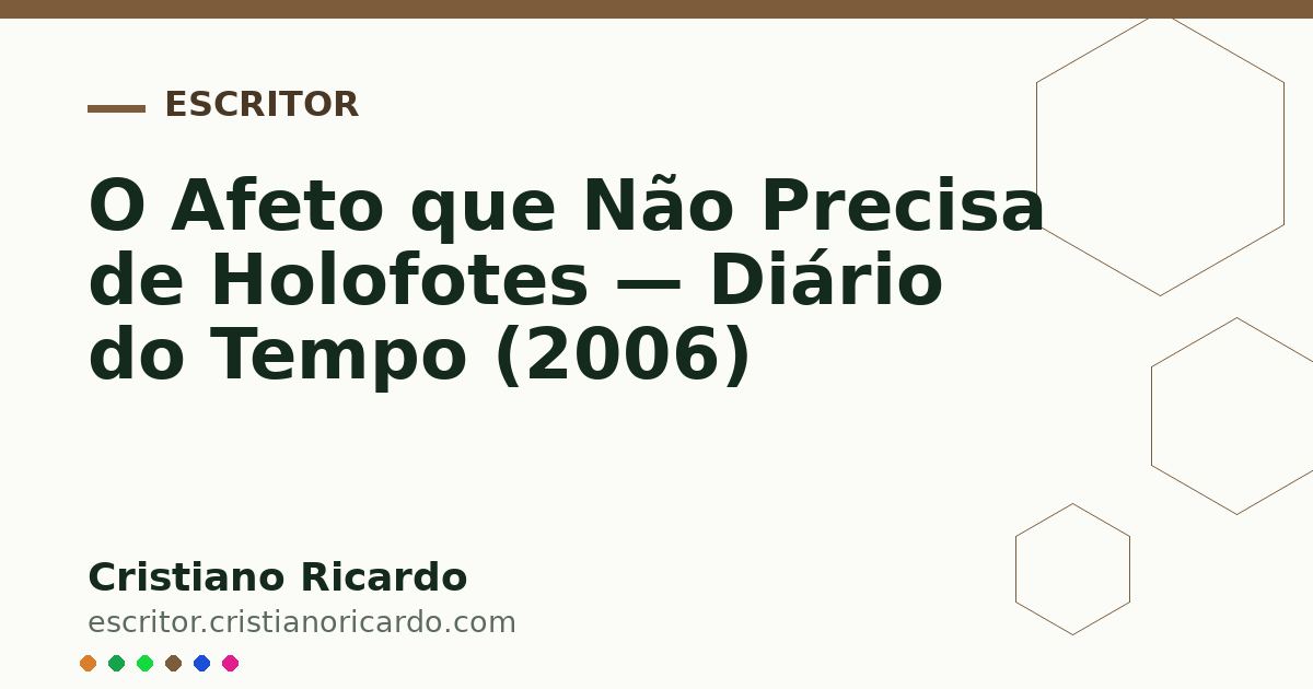 Card OG automático: O Afeto que Não Precisa de Holofotes — Diário do Tempo (2006)
