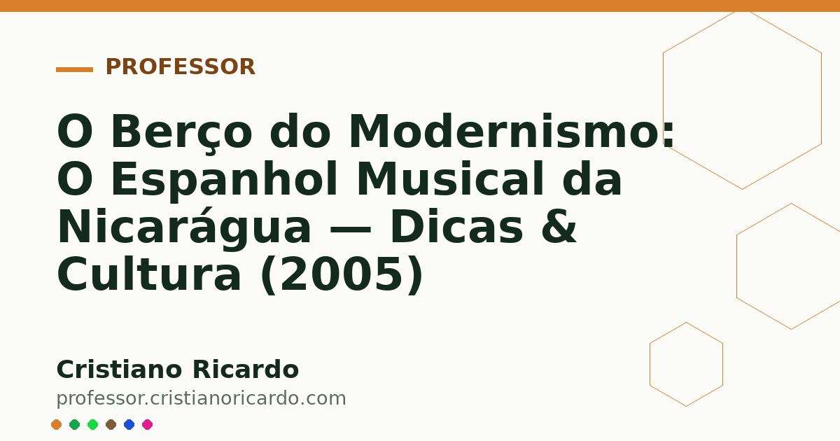 Card OG automático: O Berço do Modernismo: O Espanhol Musical da Nicarágua — Dicas & Cultura (2005)
