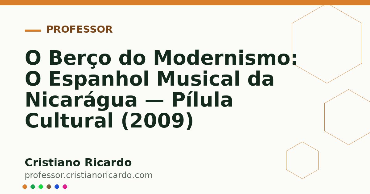 Card OG automático: O Berço do Modernismo: O Espanhol Musical da Nicarágua — Pílula Cultural (2009)