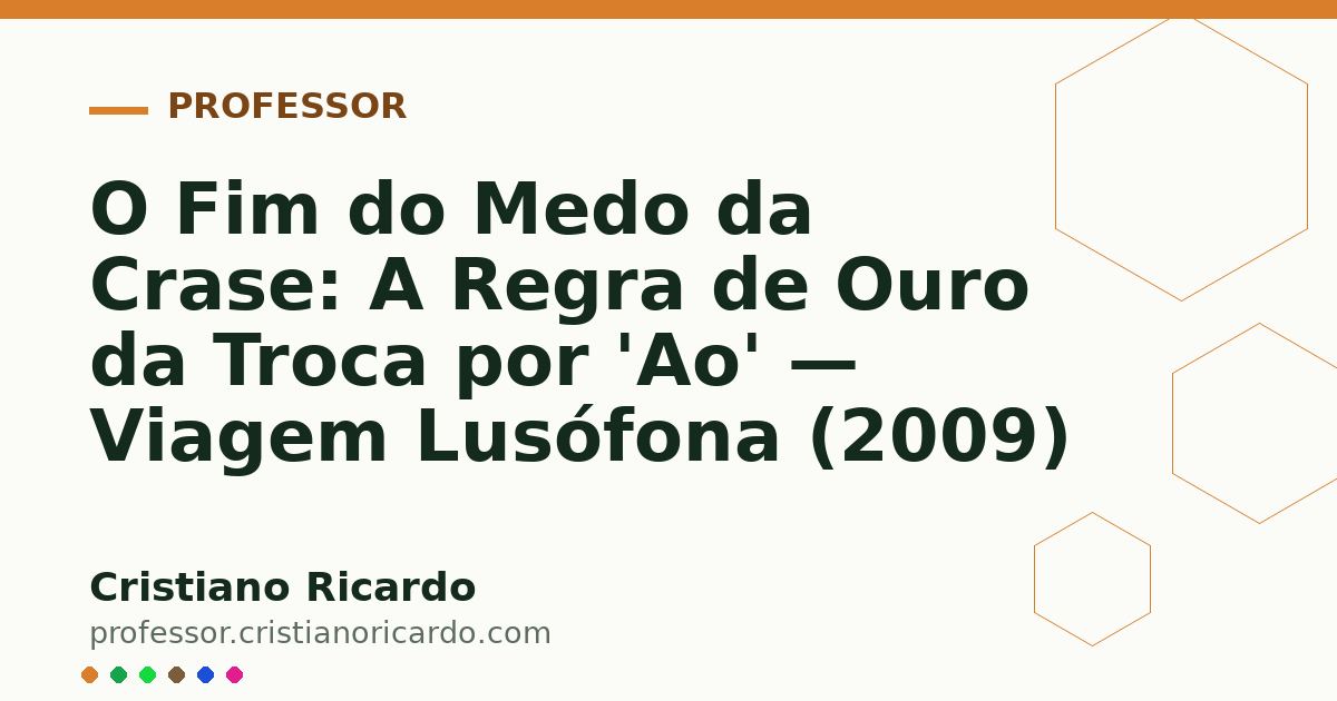 Card OG automático: O Fim do Medo da Crase: A Regra de Ouro da Troca por 'Ao' — Viagem Lusófona (2009)