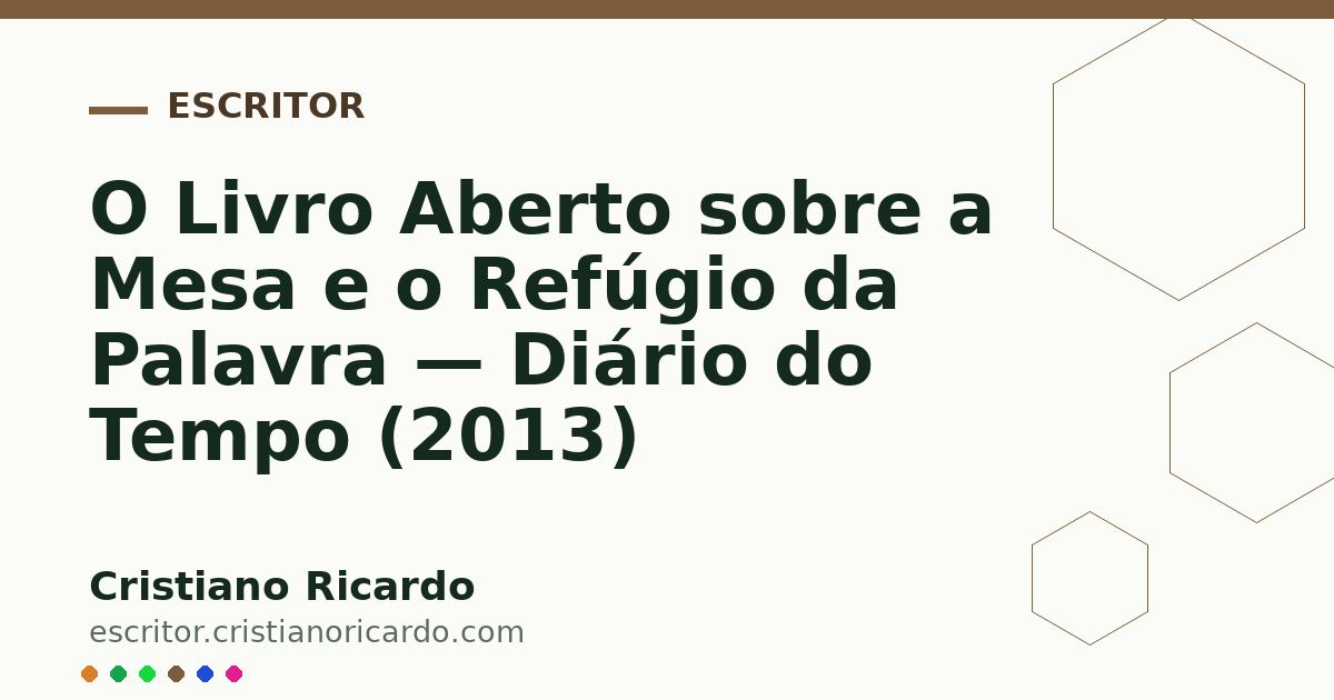 Card OG automático: O Livro Aberto sobre a Mesa e o Refúgio da Palavra — Diário do Tempo (2013)