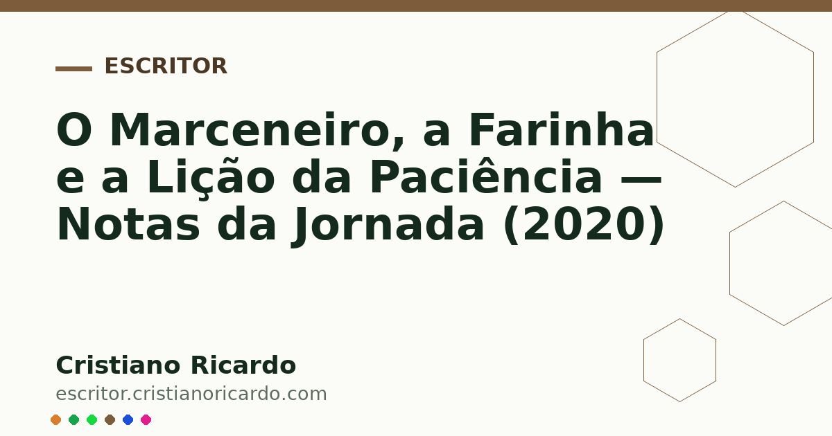 Card OG automático: O Marceneiro, a Farinha e a Lição da Paciência — Notas da Jornada (2020)