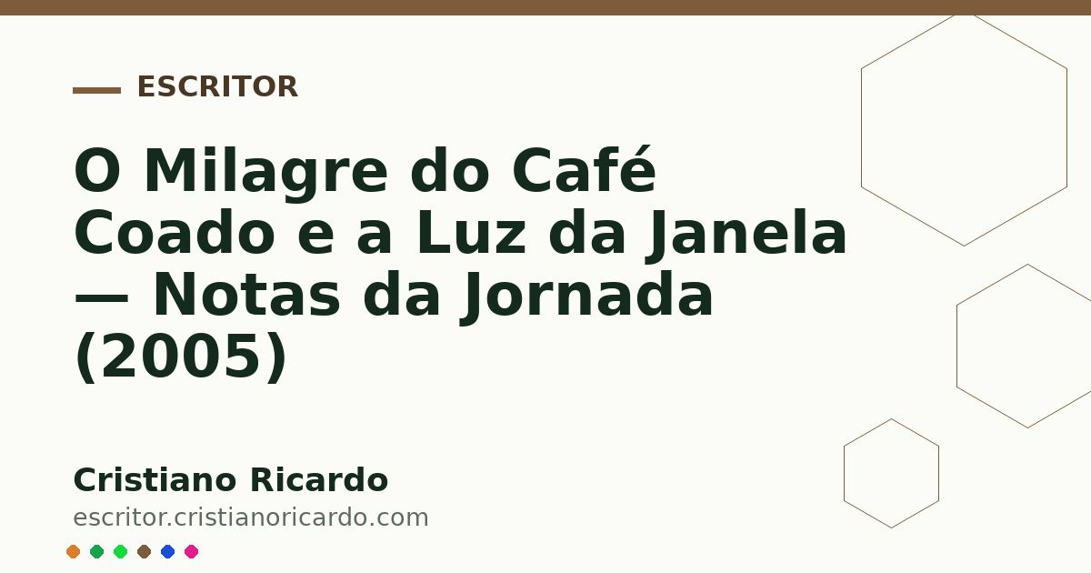 Card OG automático: O Milagre do Café Coado e a Luz da Janela — Notas da Jornada (2005)