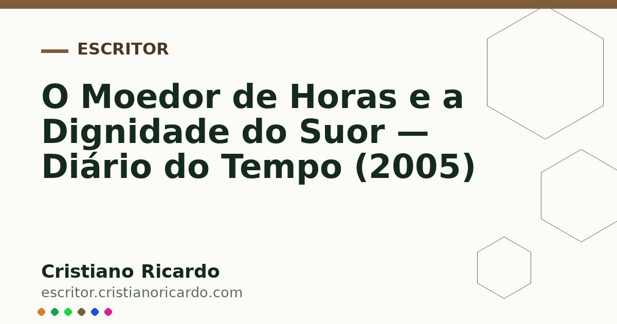 Card OG automático: O Moedor de Horas e a Dignidade do Suor — Diário do Tempo (2005)