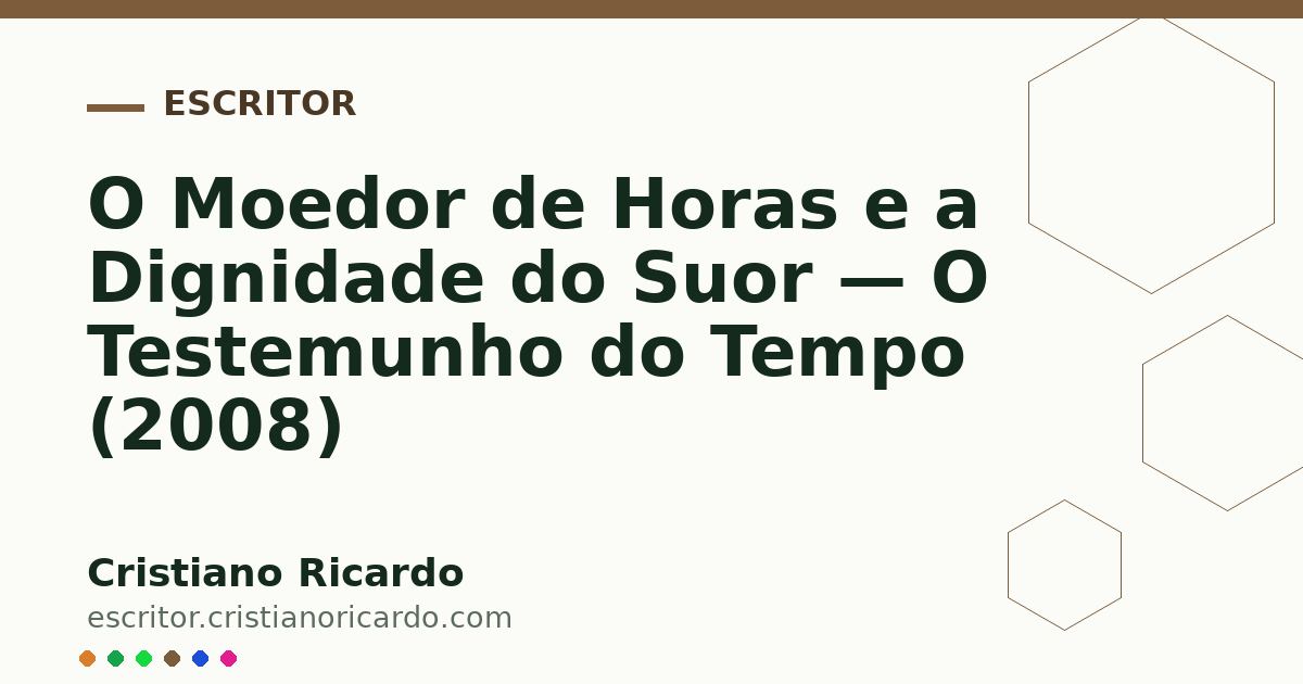 Card OG automático: O Moedor de Horas e a Dignidade do Suor — O Testemunho do Tempo (2008)