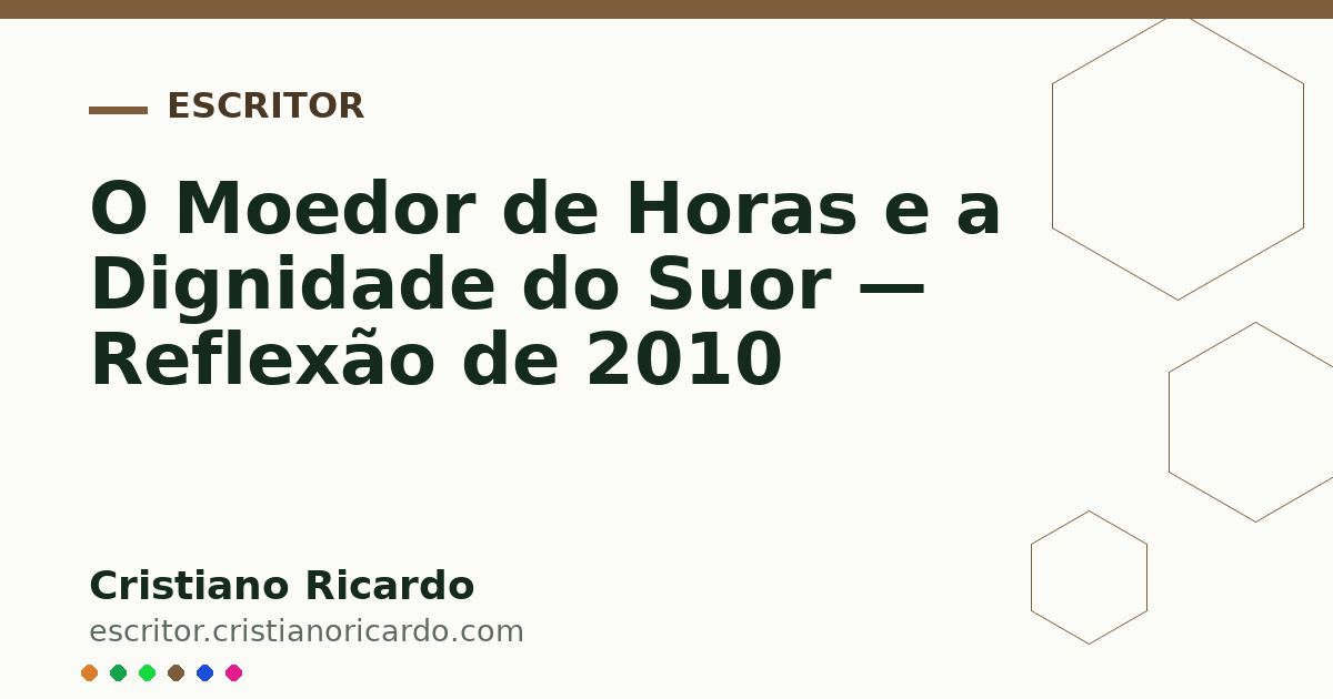 Card OG automático: O Moedor de Horas e a Dignidade do Suor — Reflexão de 2010