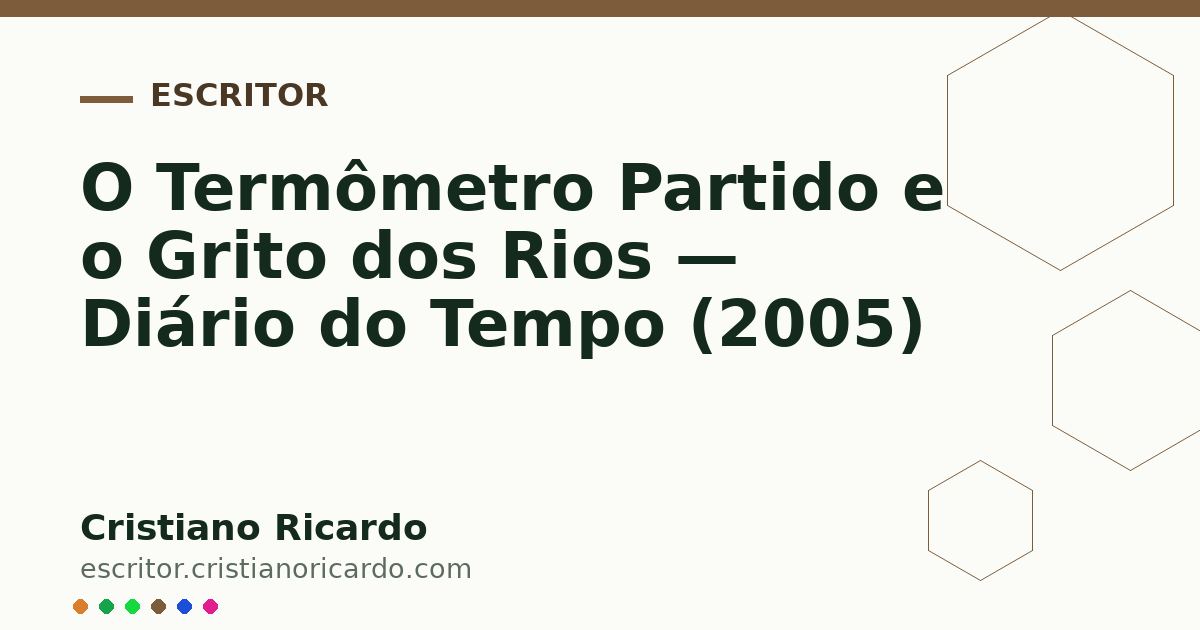 Card OG automático: O Termômetro Partido e o Grito dos Rios — Diário do Tempo (2005)