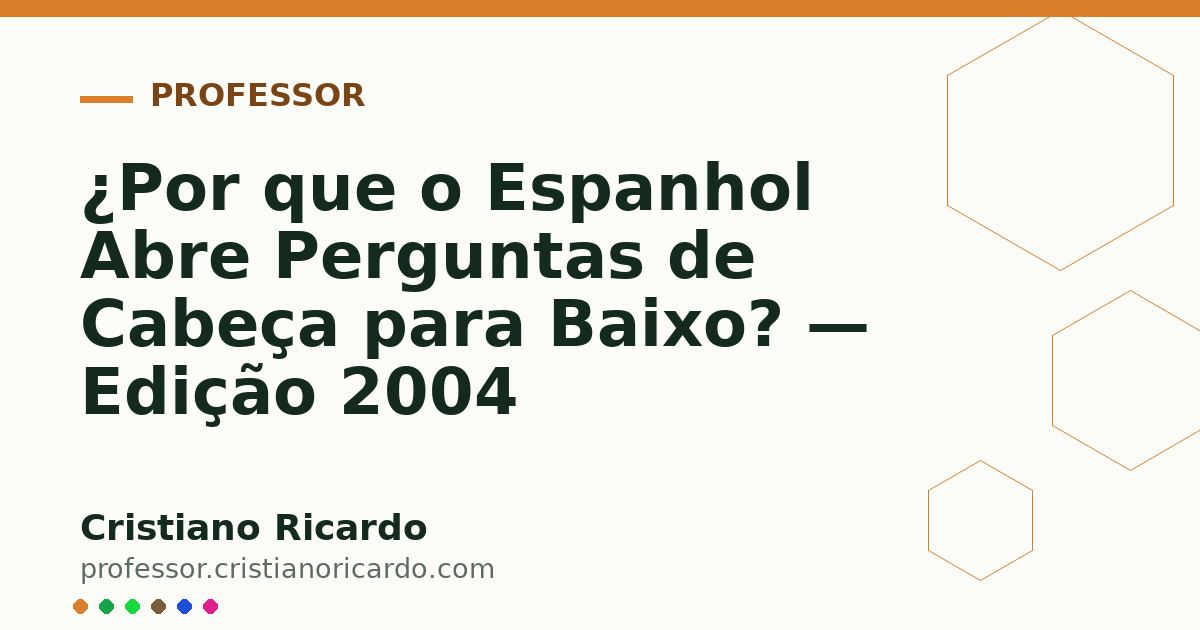 Card OG automático: ¿Por que o Espanhol Abre Perguntas de Cabeça para Baixo? — Edição 2004