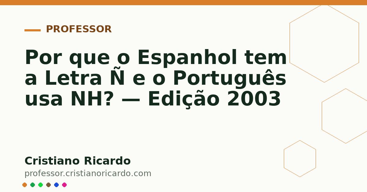 Card OG automático: Por que o Espanhol tem a Letra Ñ e o Português usa NH? — Edição 2003