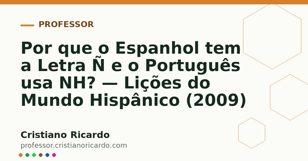 Card OG automático: Por que o Espanhol tem a Letra Ñ e o Português usa NH? — Lições do Mundo Hispânico (2009)