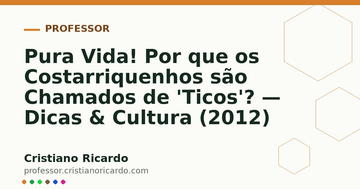 Card OG automático: Pura Vida! Por que os Costarriquenhos são Chamados de 'Ticos'? — Dicas & Cultura (2012)